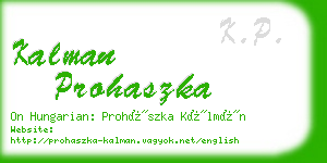 kalman prohaszka business card